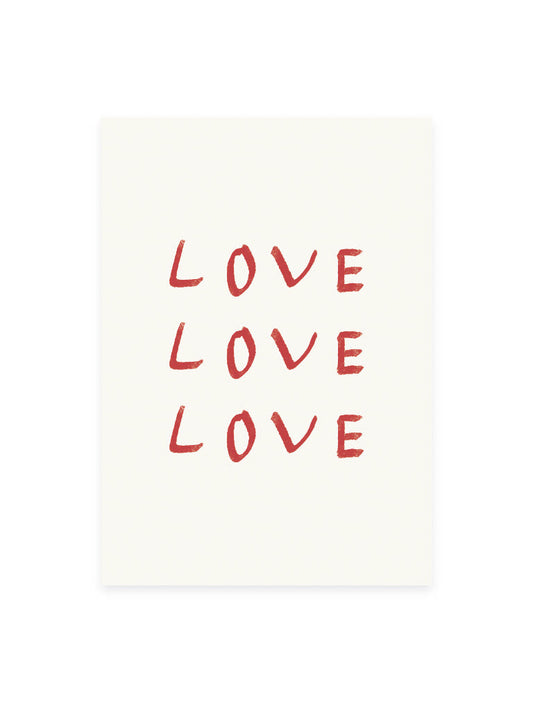 Postkarte 'love love love' (Risographie)